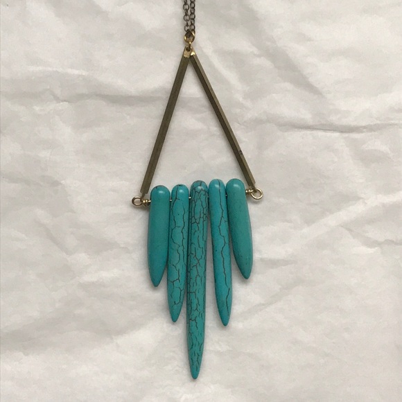 Jewelry - Turquoise triangle geometric statement necklace